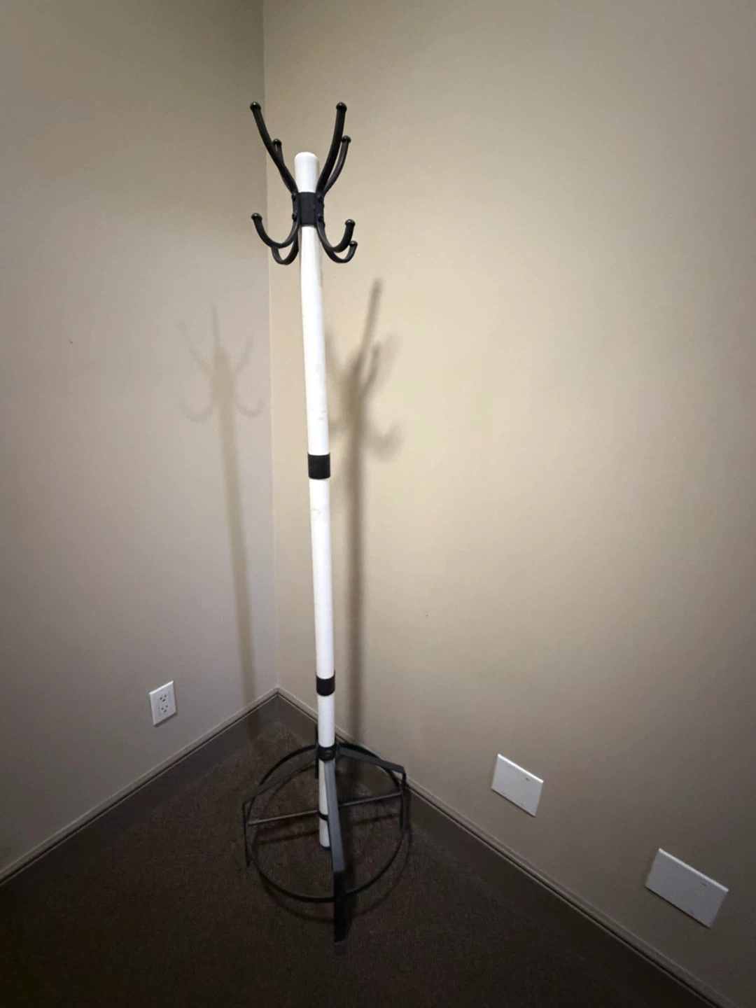 Black & White Coat Rack Stand – Modern Entryway Organizer