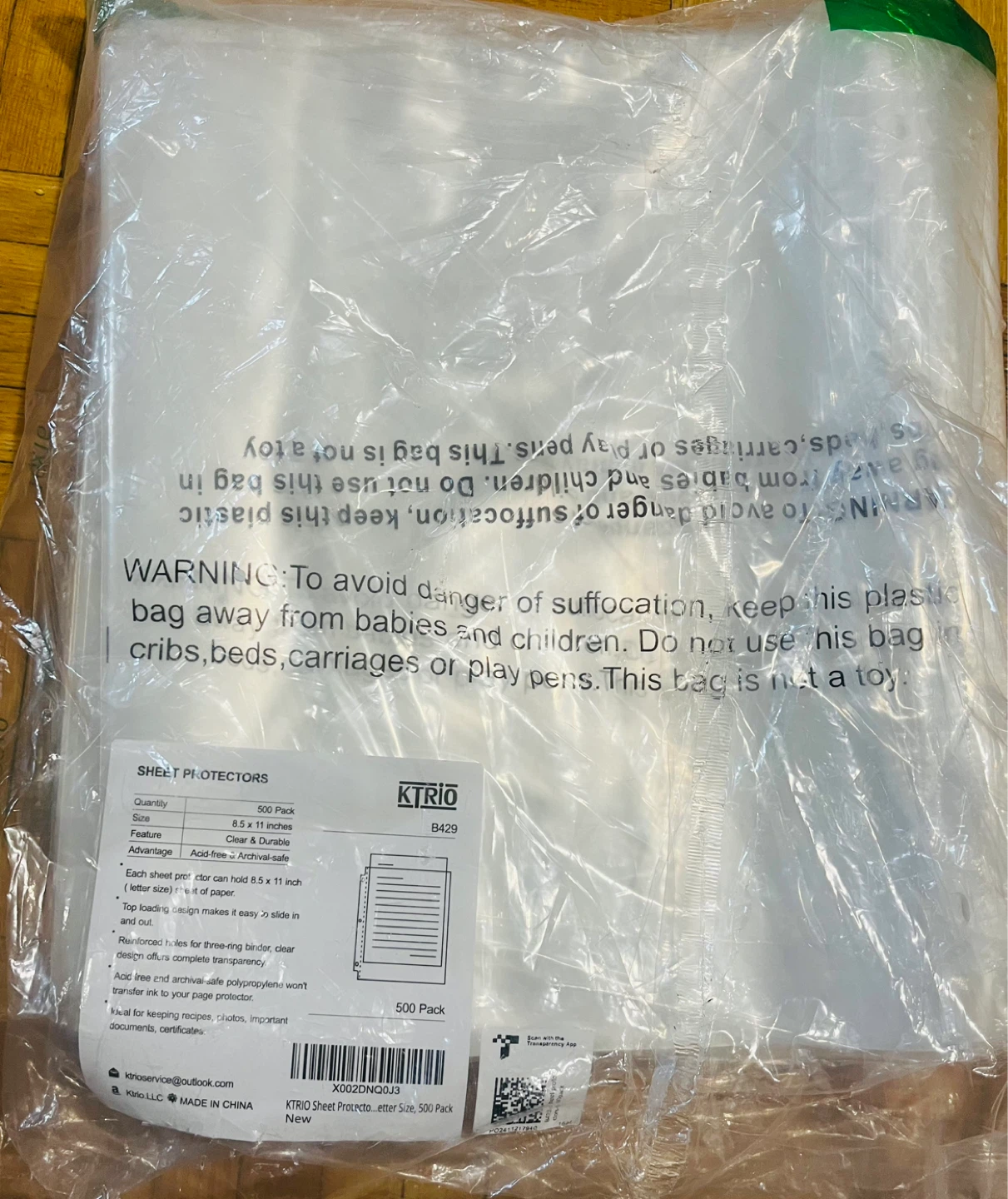 KTRIO Sheet Protectors - 500 Pack - Letter Size