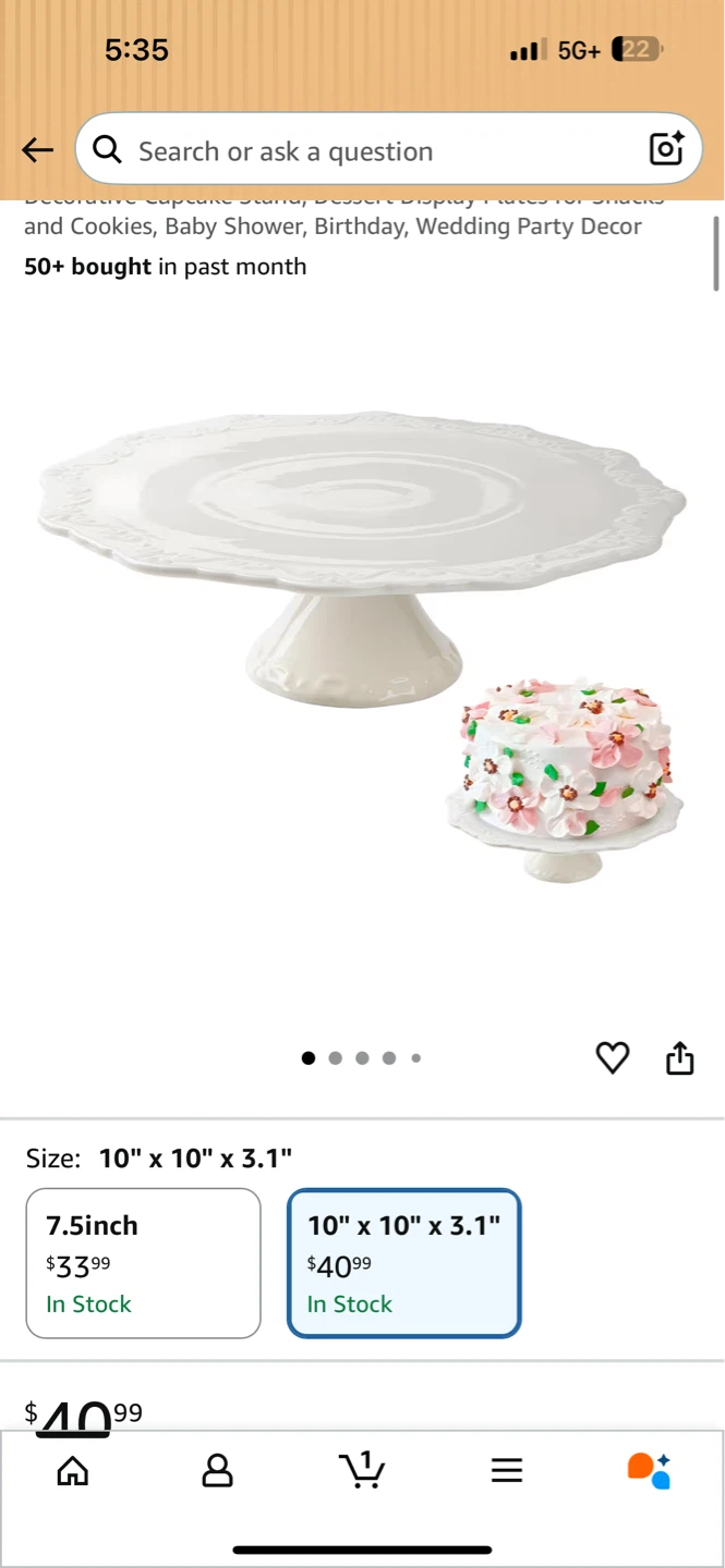 BPFY 10-Inch Round White Ceramic Cake Stand - photo 4