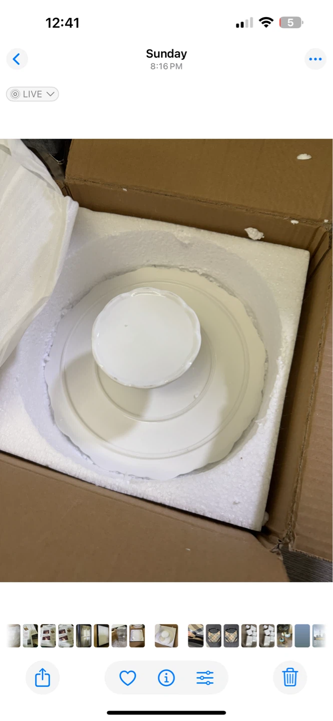 BPFY 10-Inch Round White Ceramic Cake Stand - photo 2