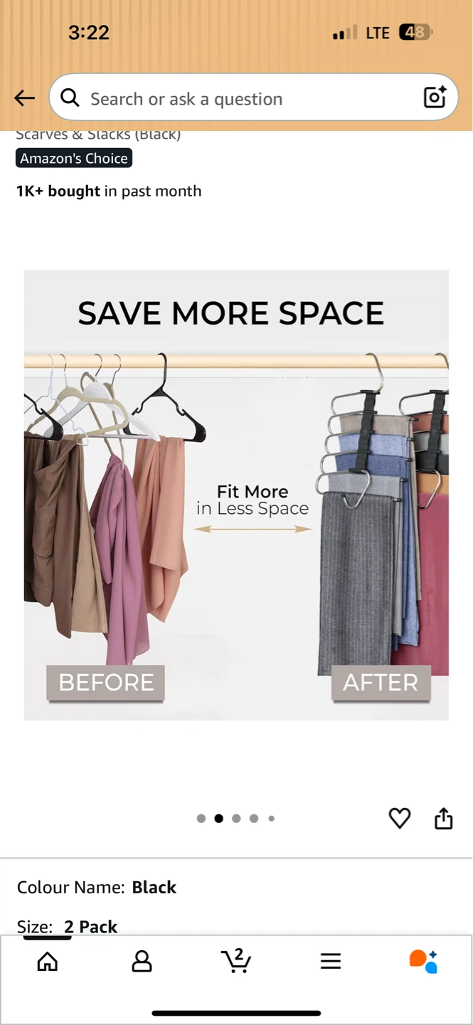 Black Multi-Layered Pants Hanger - 2 Pack - photo 2