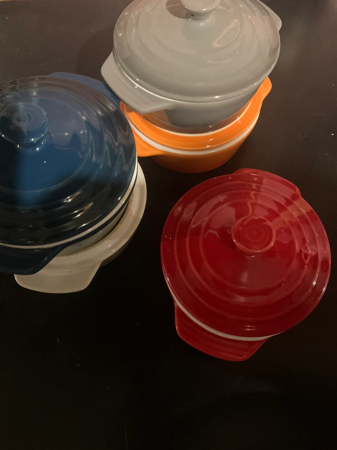 Set of 3 Ceramic Ramekins with Lids