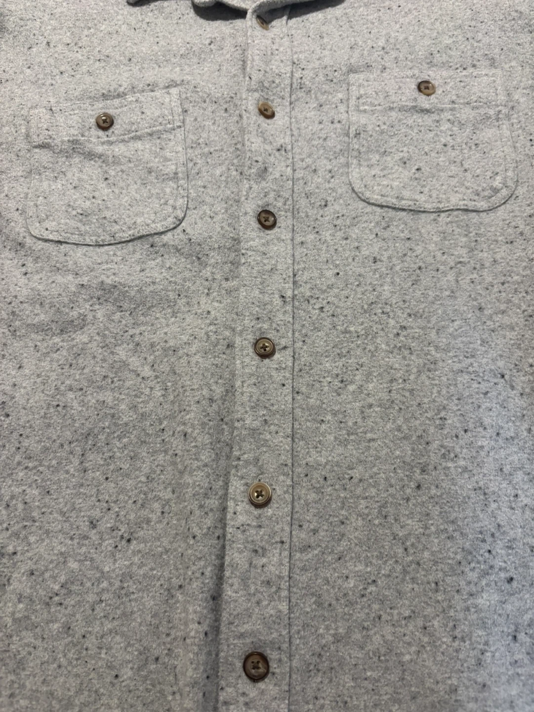 George Men's Speckled Gray Long Sleeve Button-Up Shirt Size L - photo 4