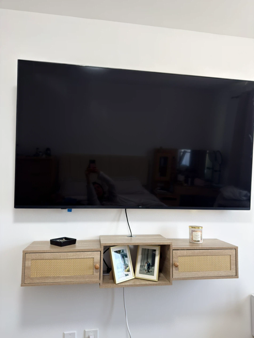 Floating TV Stand with Doors