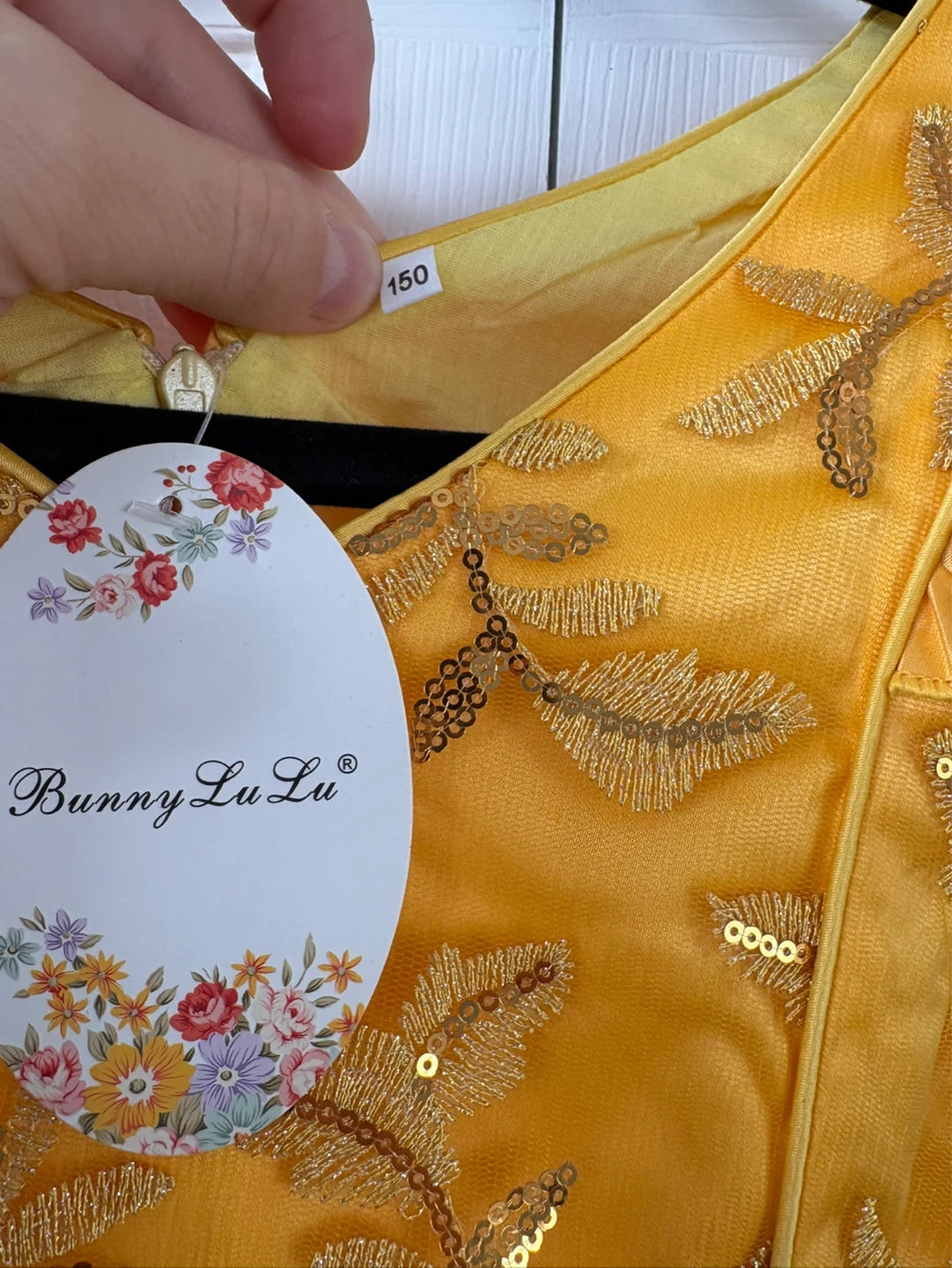 NWT Bunny Lu Lu Yellow Dress Size 150 (US kids 12) - photo 2