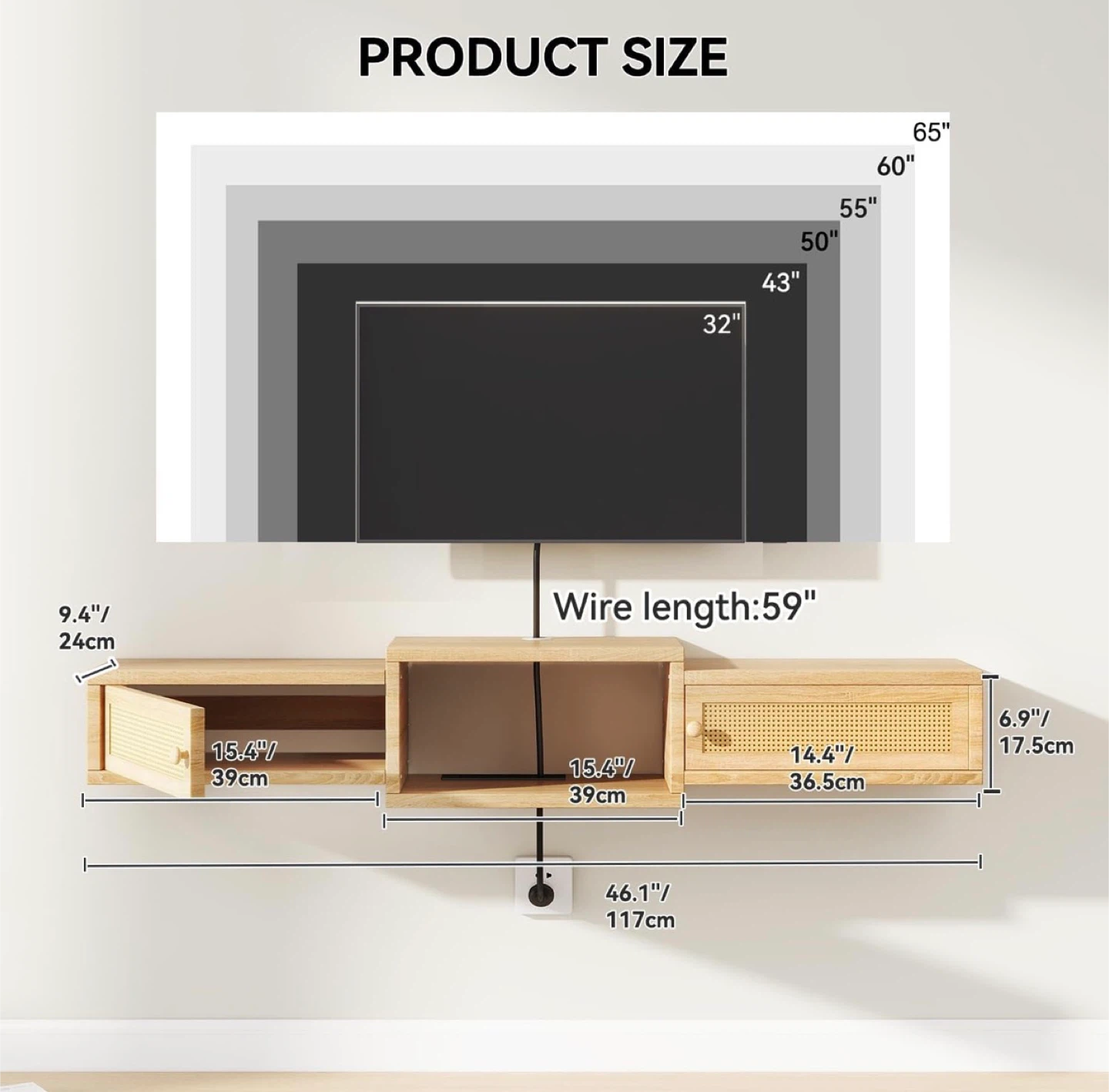 Floating TV Stand with Doors - photo 4