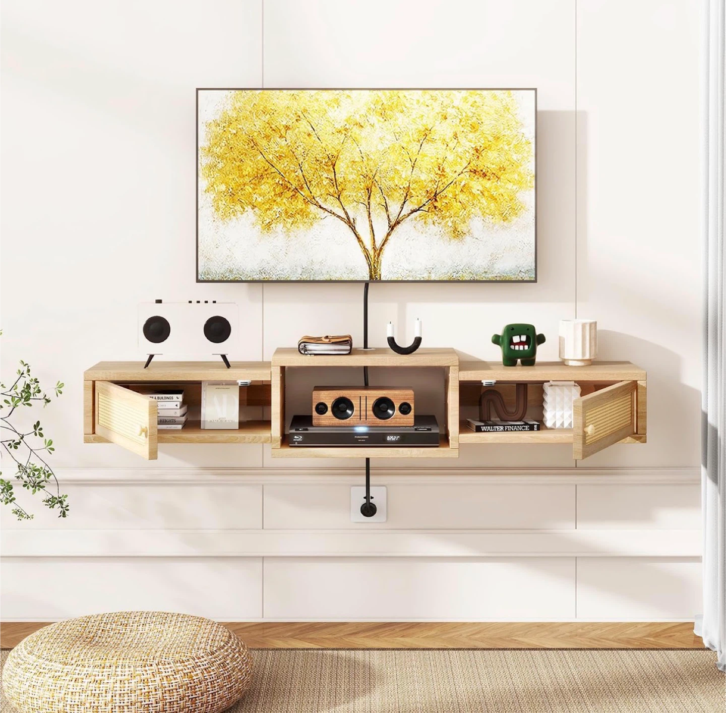 Floating TV Stand with Doors - photo 3