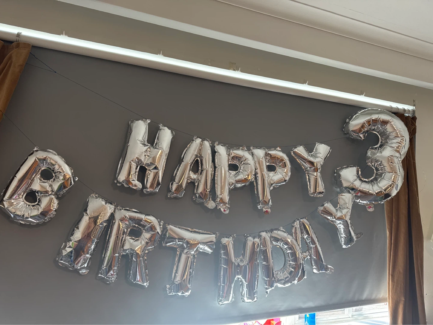 Silver "Happy 3rd Birthday" Foil Balloons - photo 3