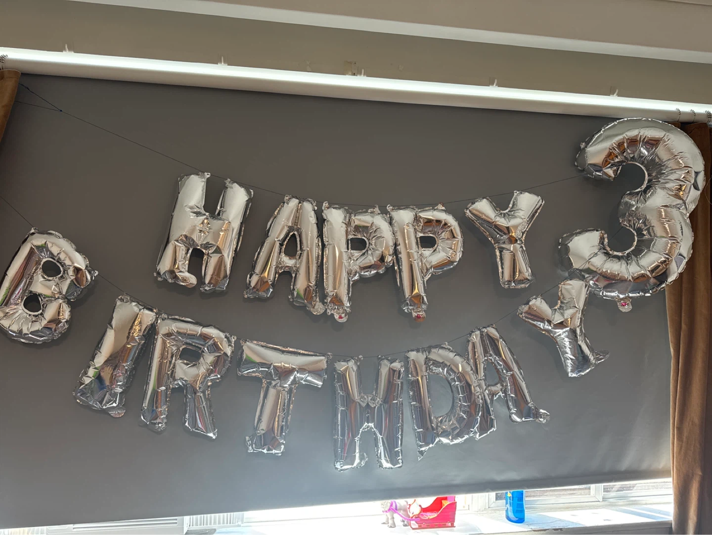 Silver "Happy 3rd Birthday" Foil Balloons
