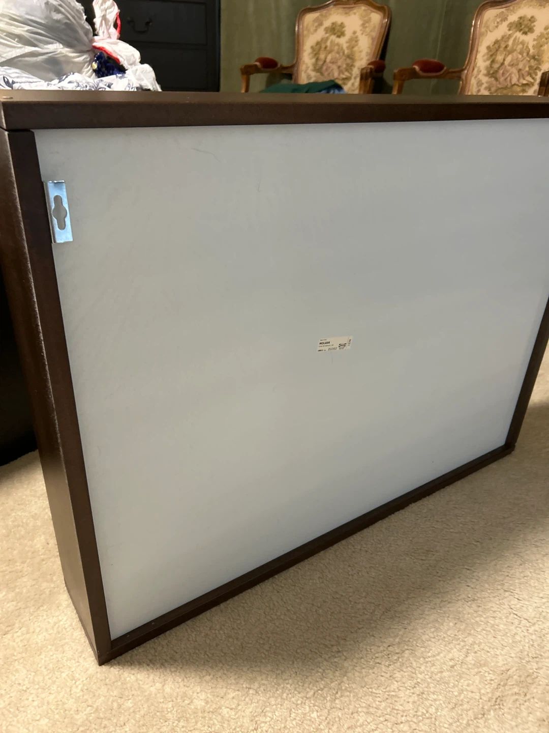 Brown Wooden Floating Shelf with Mirror - photo 3