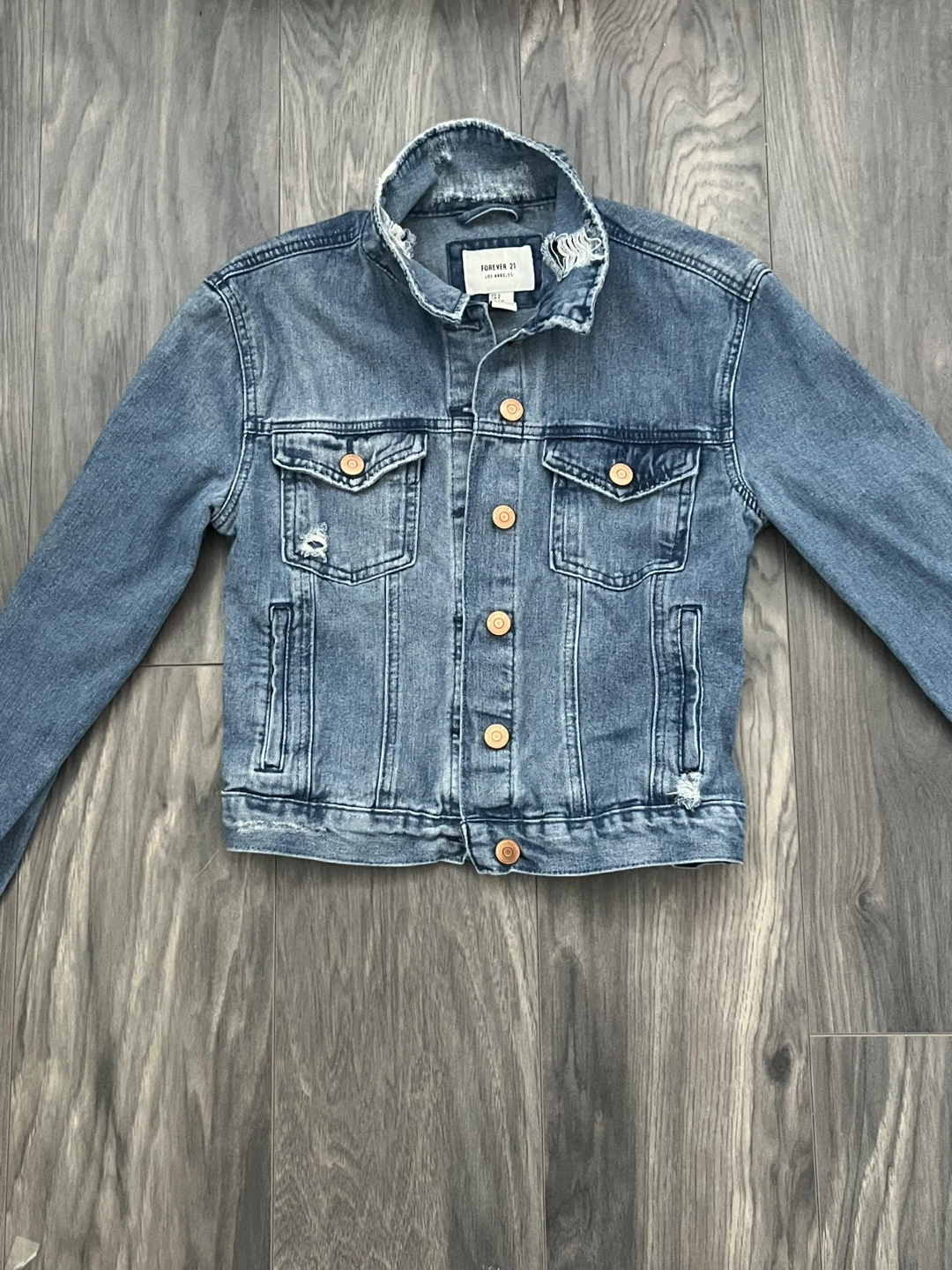 Blue Cotton Jean Jacket w/ Bronze Buttons | Women