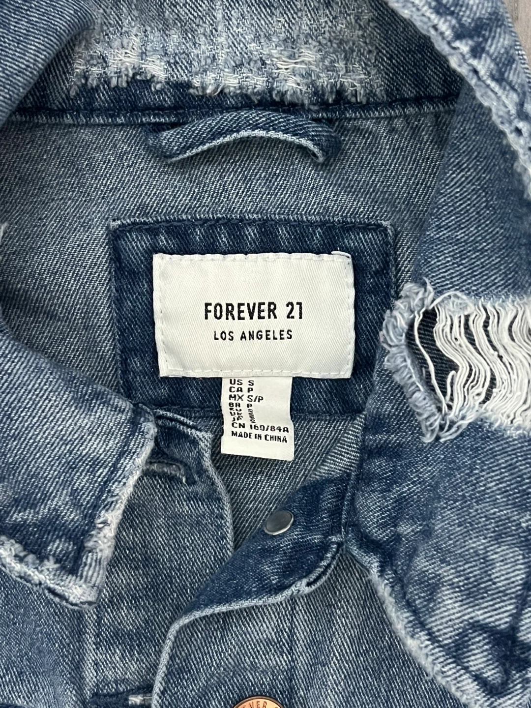 Blue Cotton Jean Jacket w/ Bronze Buttons | Women - photo 5