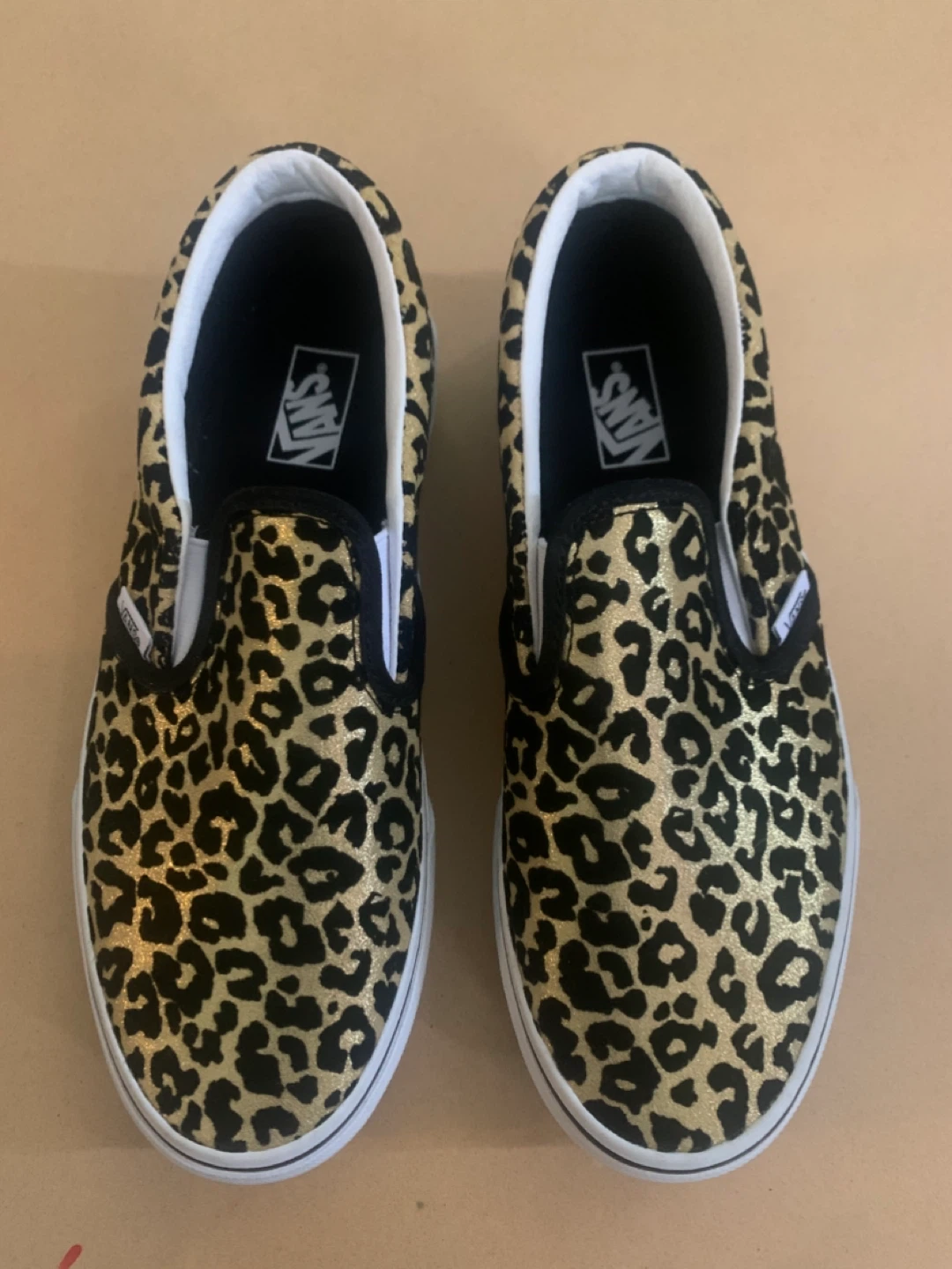 Vans Classic Slip-On (Flocked Leopard) Black/Taupe Shoes Size 6 - photo 4