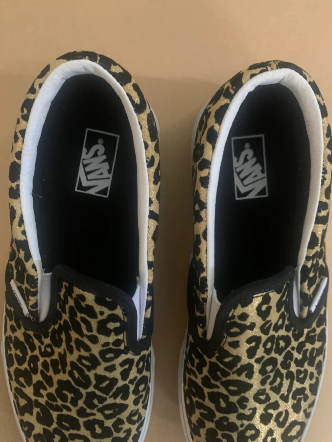 Vans Classic Slip-On (Flocked Leopard) Black/Taupe Shoes Size 6 - photo 5