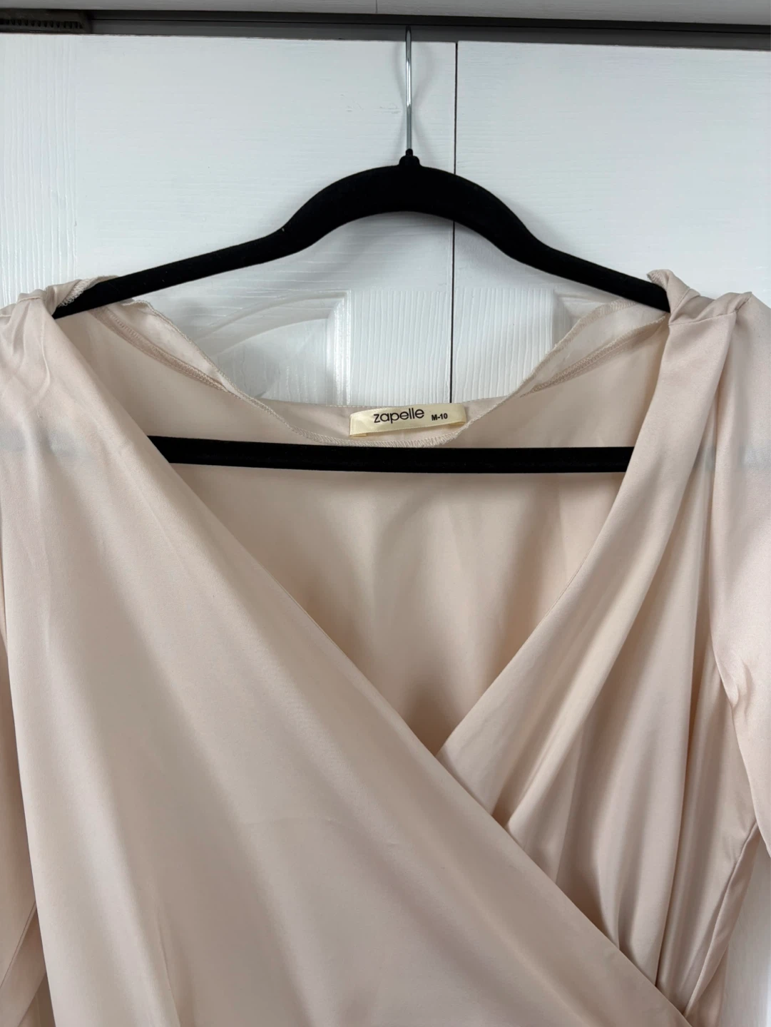 Zapelle Faux Wrap Dress - Champagne - Size M (10) - photo 5