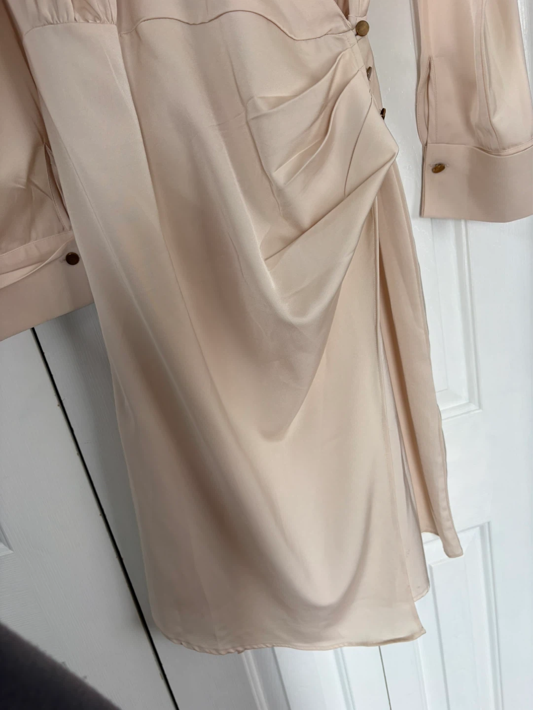 Zapelle Faux Wrap Dress - Champagne - Size M (10) - photo 4