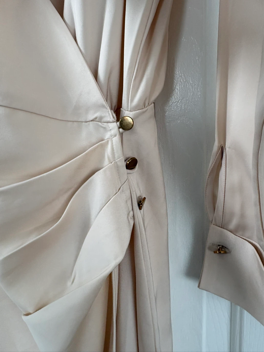 Zapelle Faux Wrap Dress - Champagne - Size M (10) - photo 2