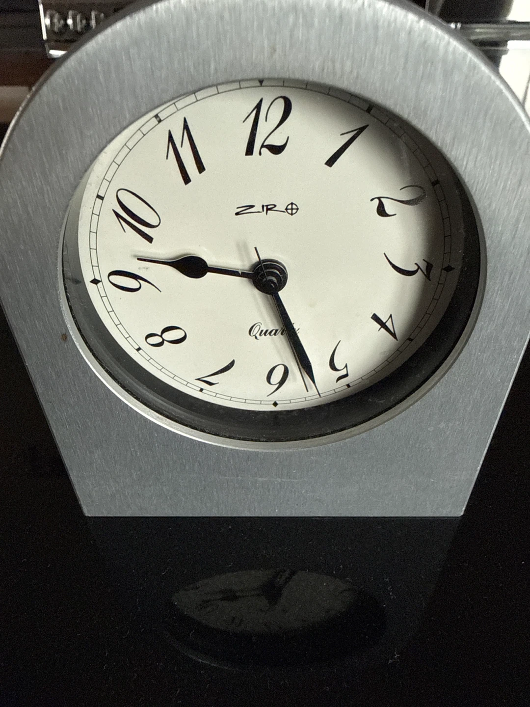 ZIRQ Quartz Alarm Clock - Silver Metal