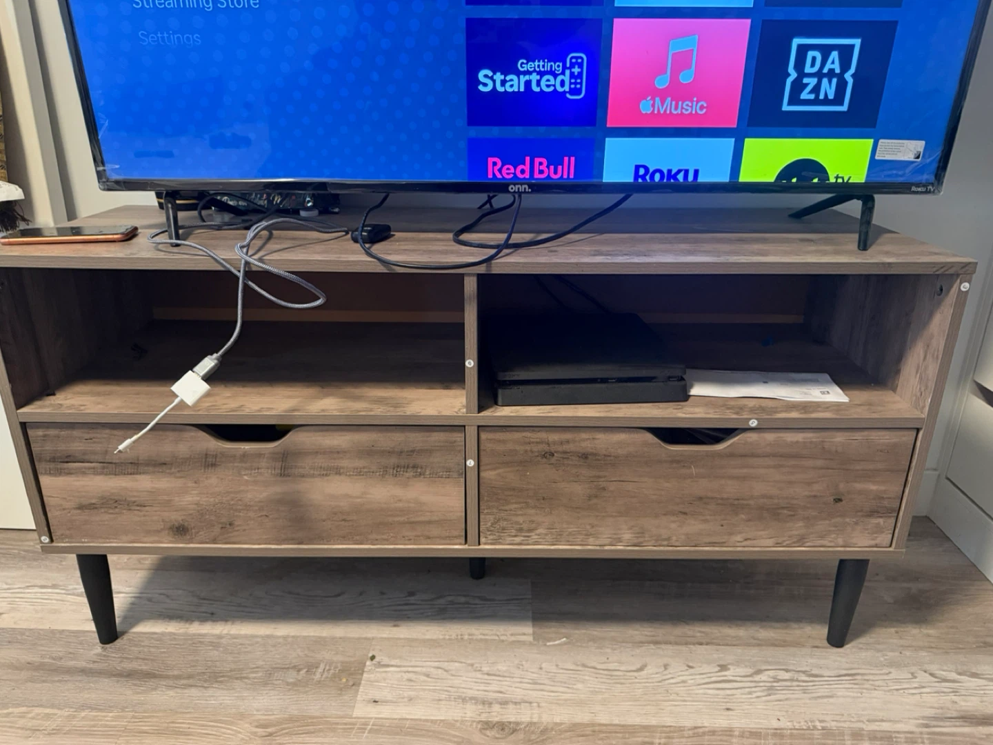 Wood TV Stand with Drawers