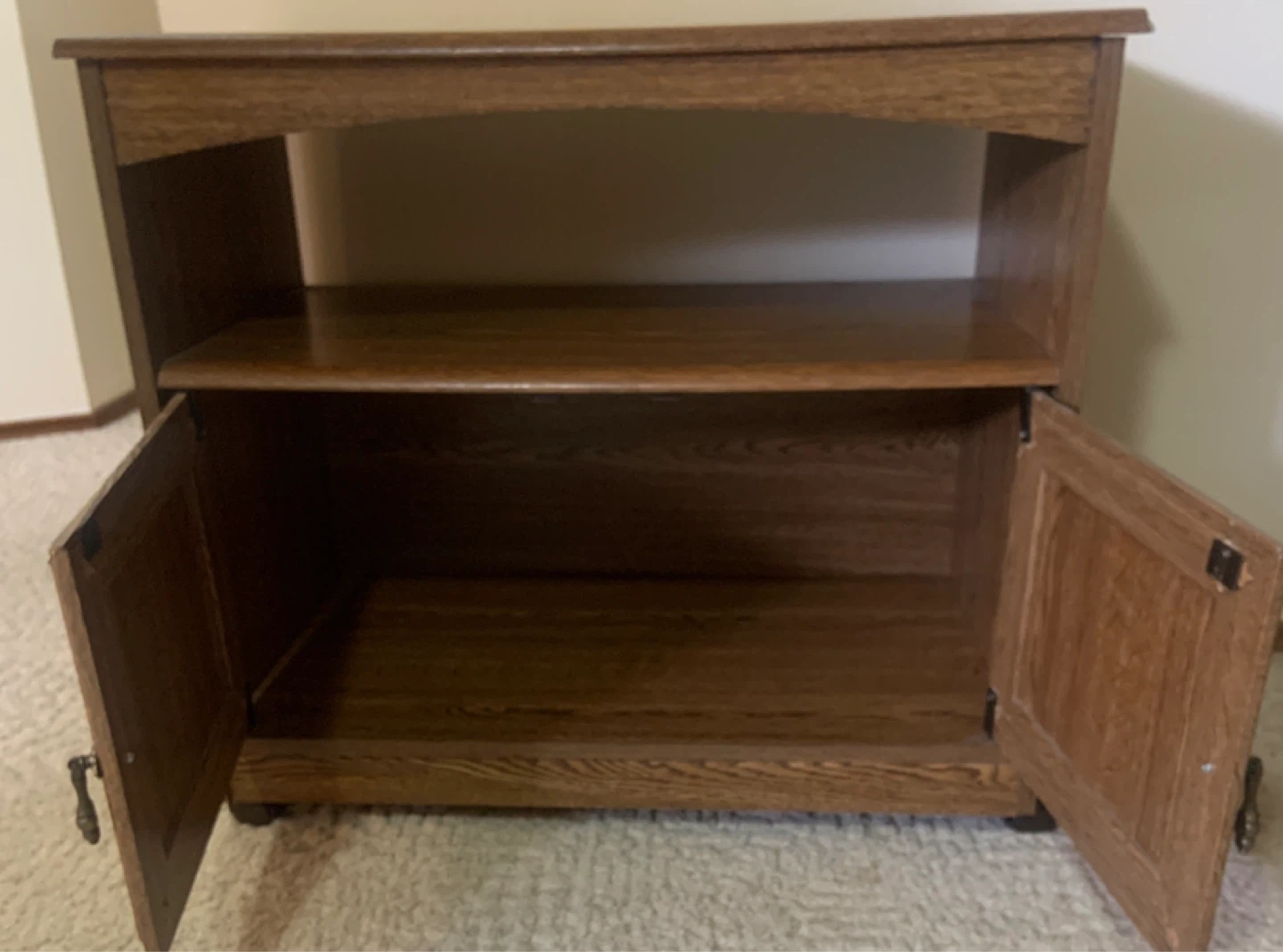 Wooden Media Stand with Cabinet - photo 2