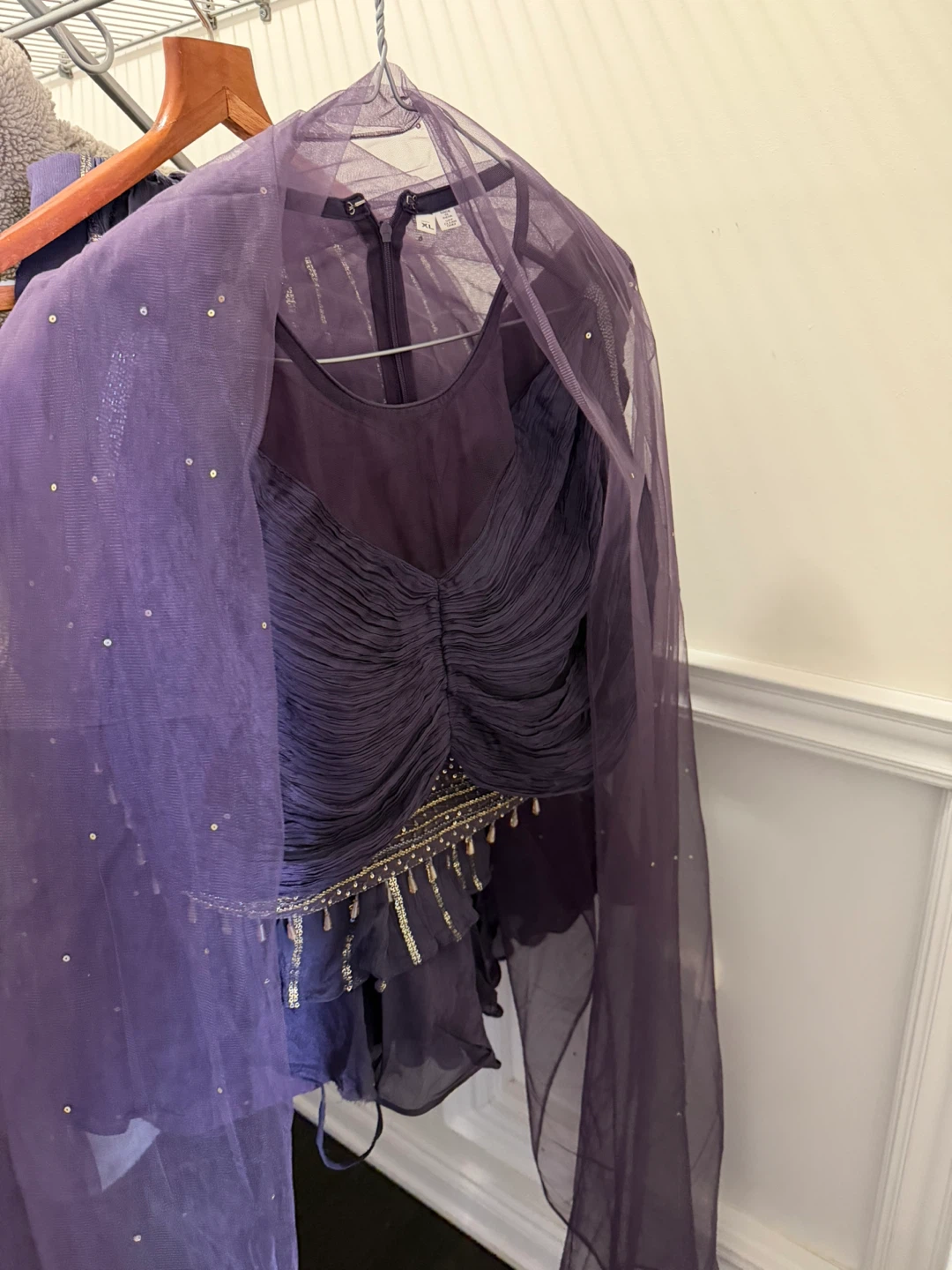 Women's Embellished Purple Lehenga Choli Set - photo 2