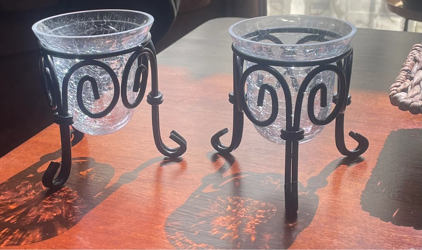 Pair of Votive Candle Holders with Metal Stands