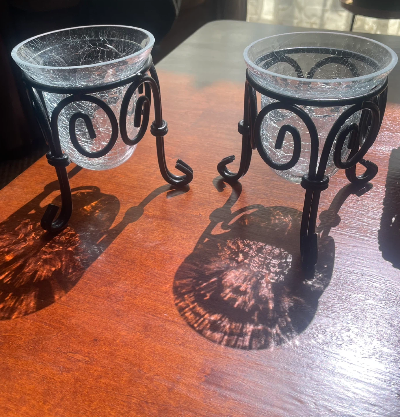 Pair of Votive Candle Holders with Metal Stands - photo 3