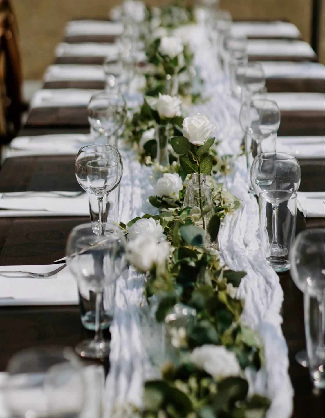 Artificial Eucalyptus Garland w/ white peonies