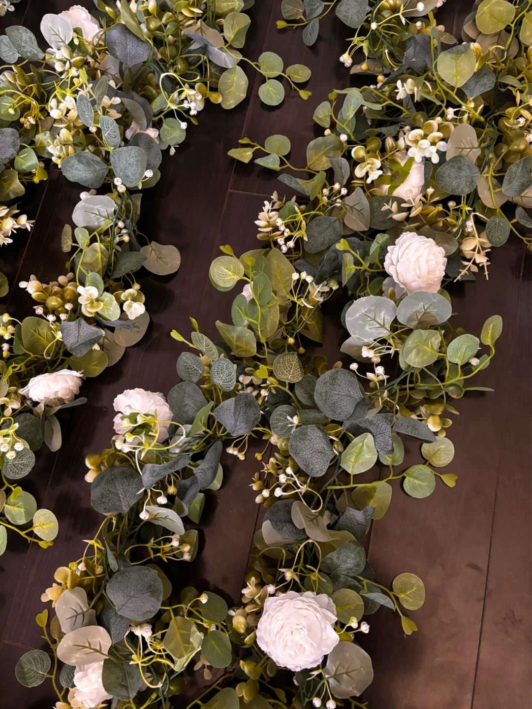 Artificial Eucalyptus Garland w/ white peonies - photo 5