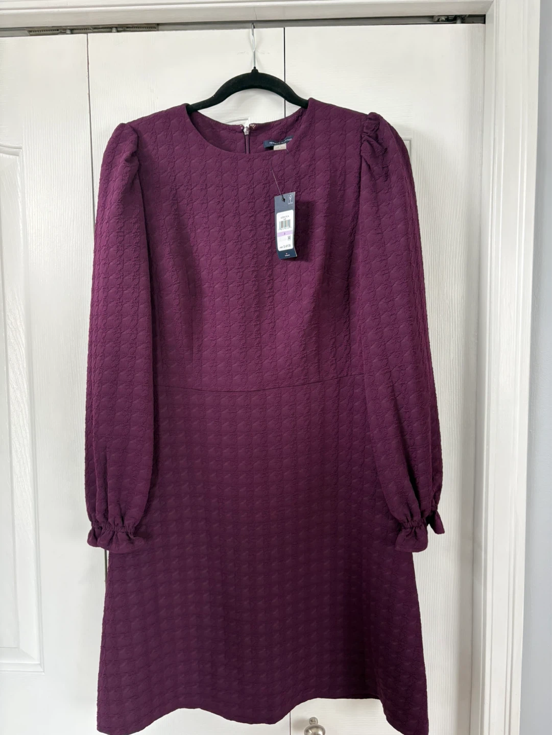 Tommy Hilfiger Plum Textured Fit & Flare Dress Size 6