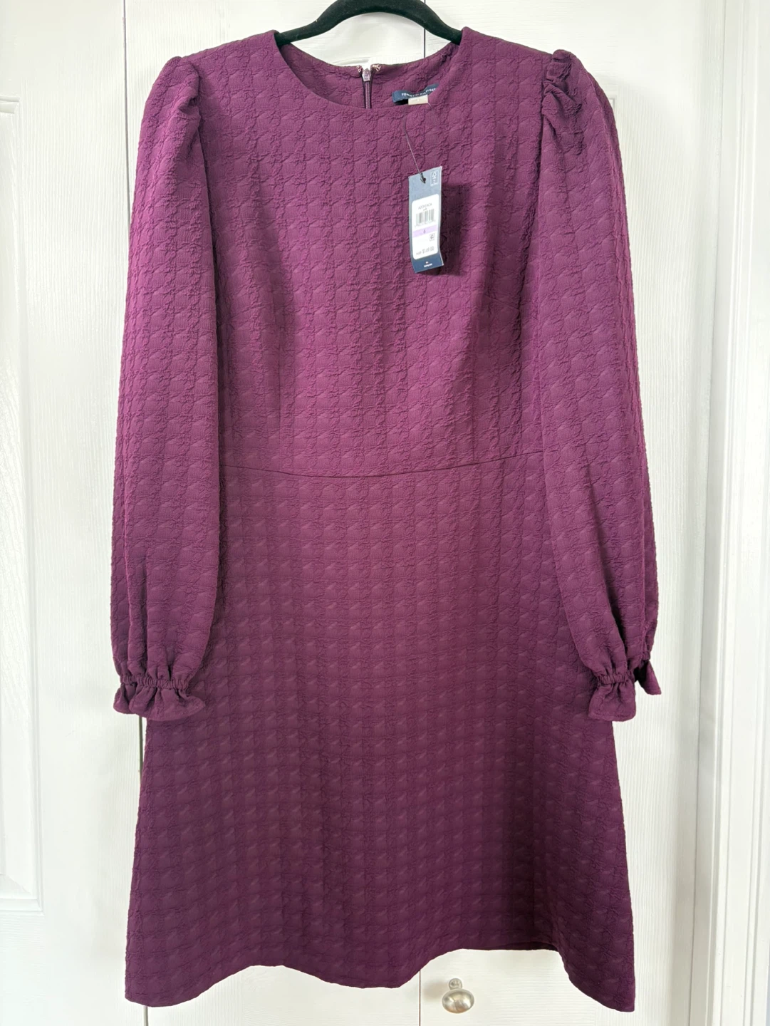 Tommy Hilfiger Plum Textured Fit & Flare Dress Size 6 - photo 3