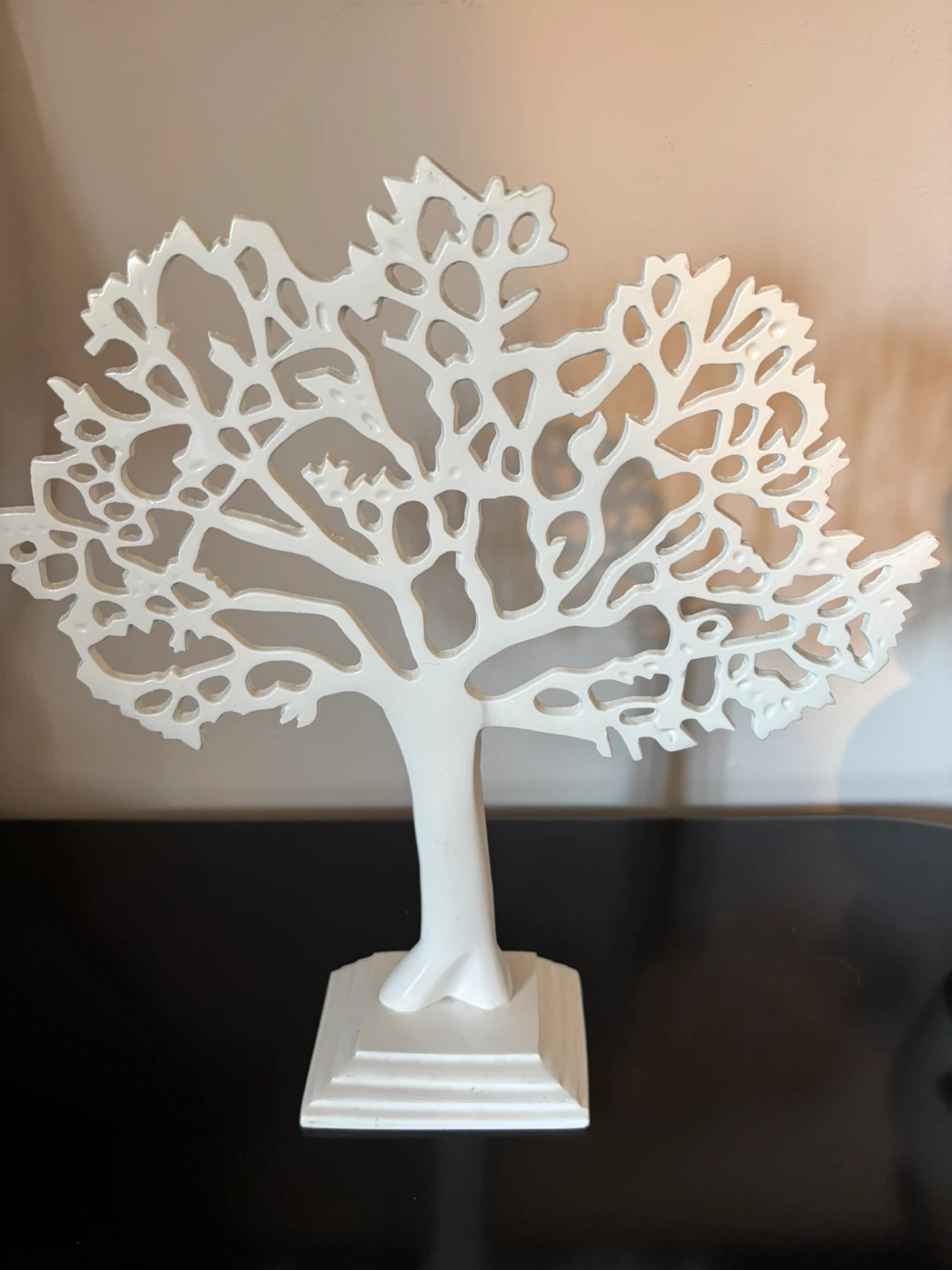 White metal decorative Tree Of Life jewelry organizer
