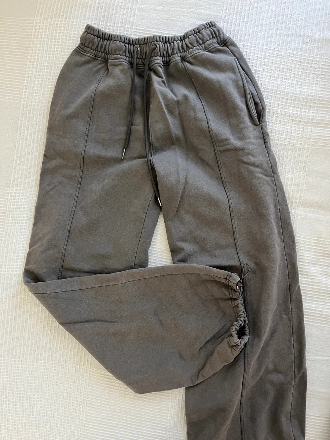 Grey Sweatpants with Drawstring Waist