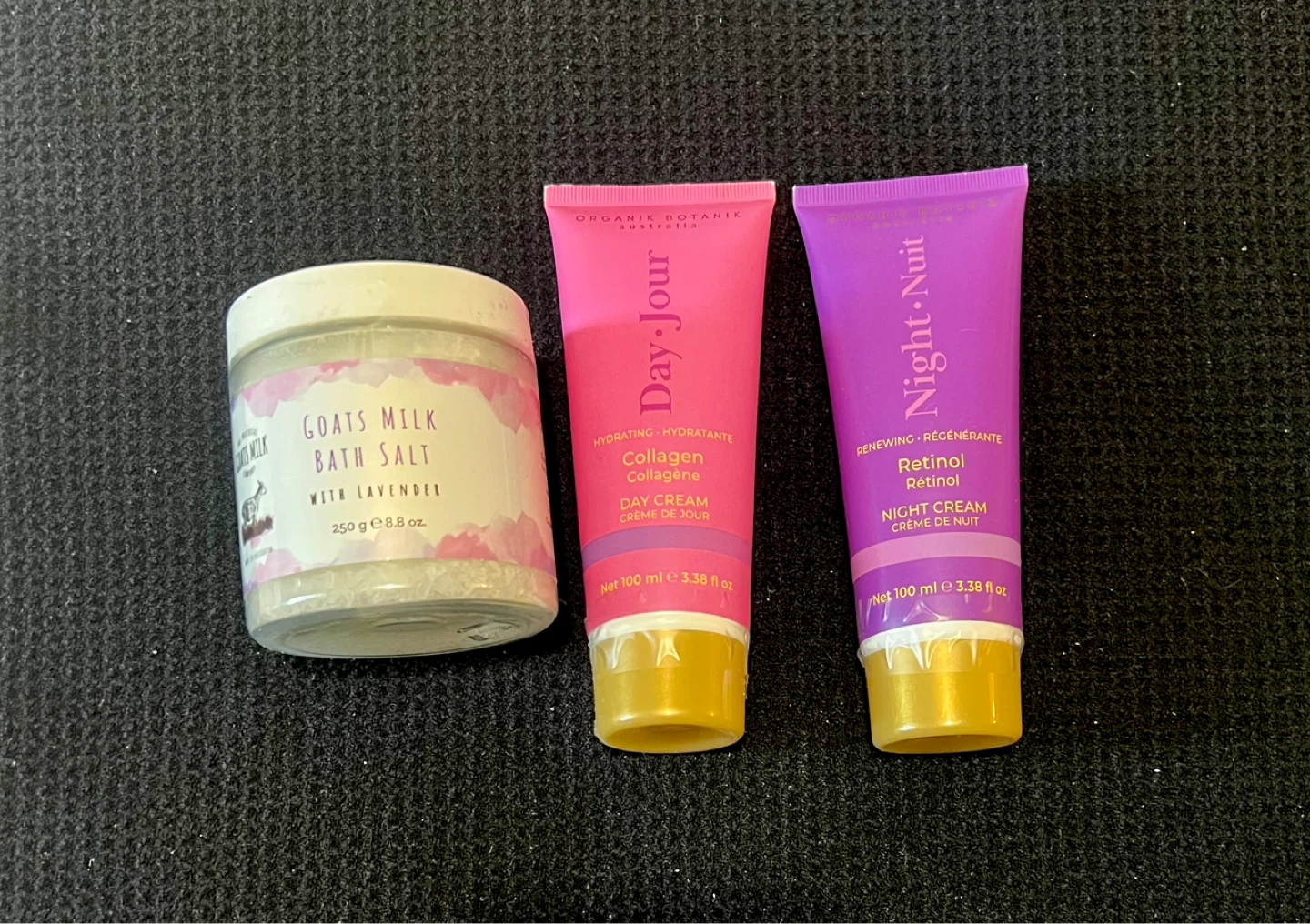 Day and Night Creams with Goats Milk Bath Salt