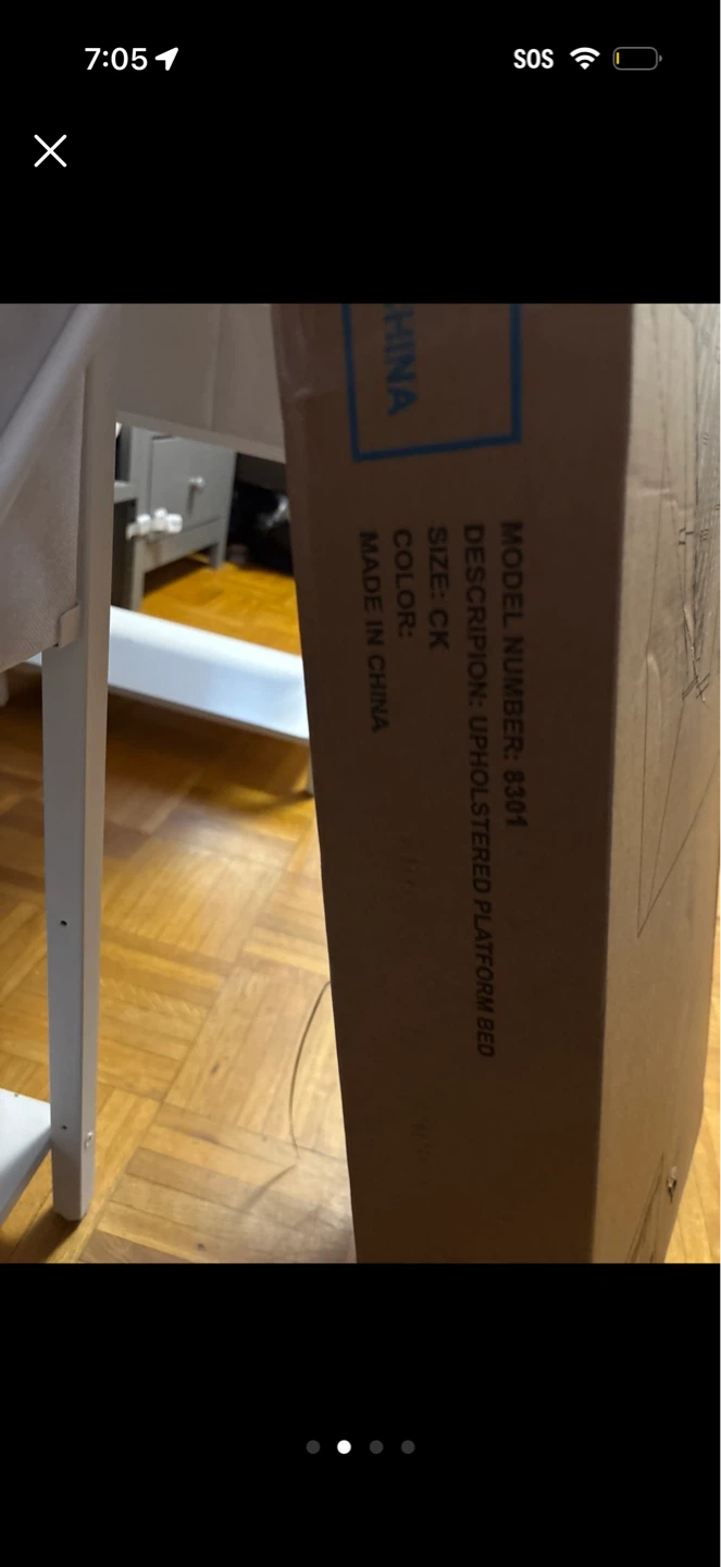 Unassembled Upholstered Platform Bed Frame - photo 2