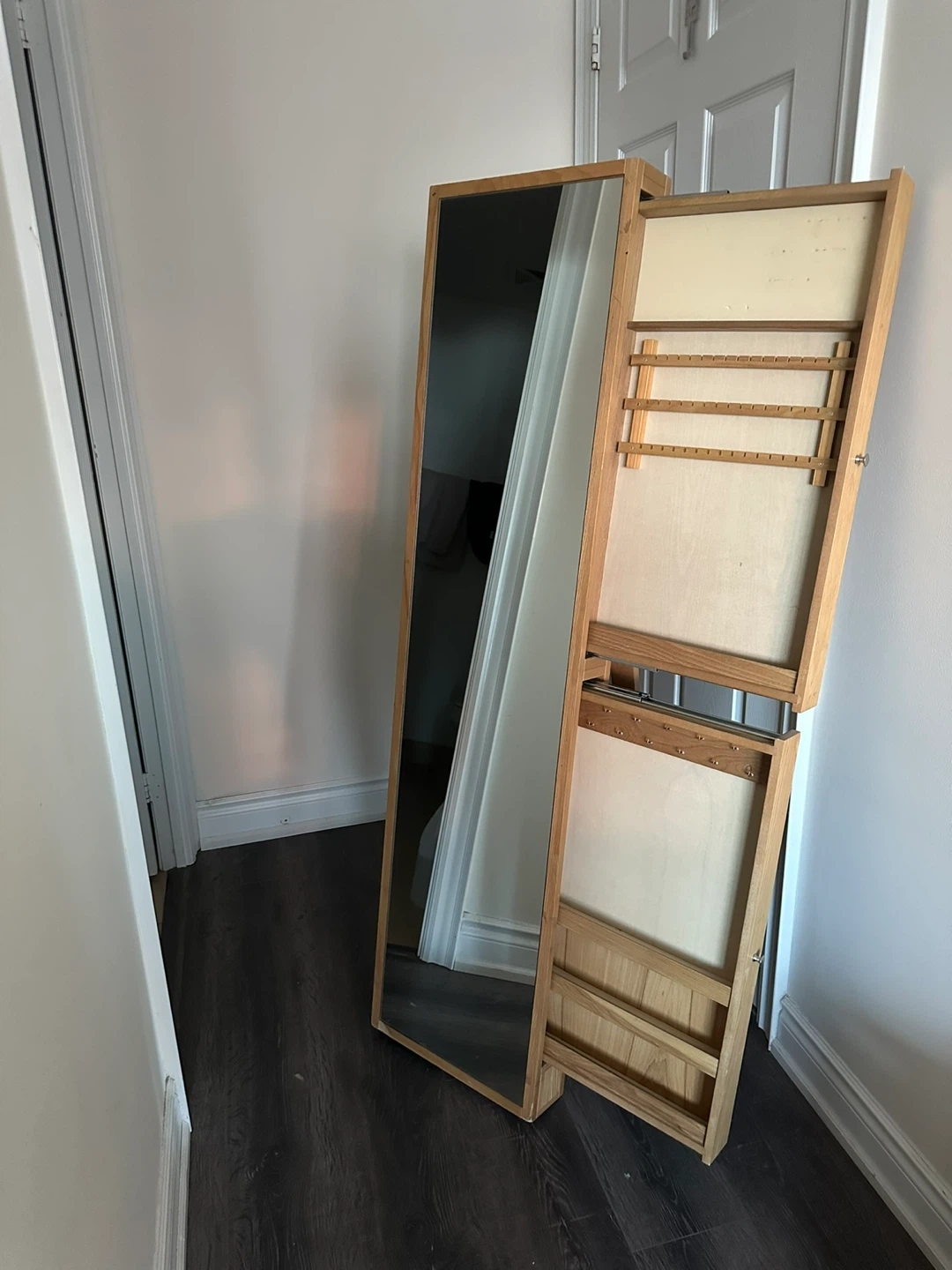 Wooden Jewellery Cabinet with Full Length Mirror