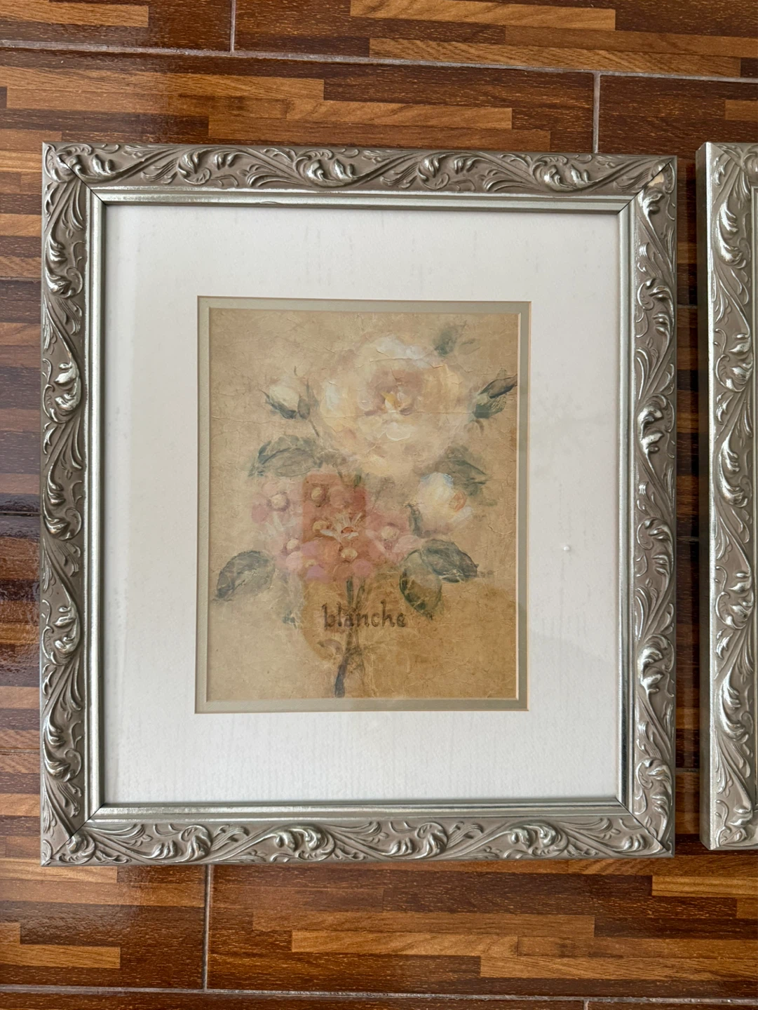 Set of 2 Vintage Floral Framed Prints - photo 3
