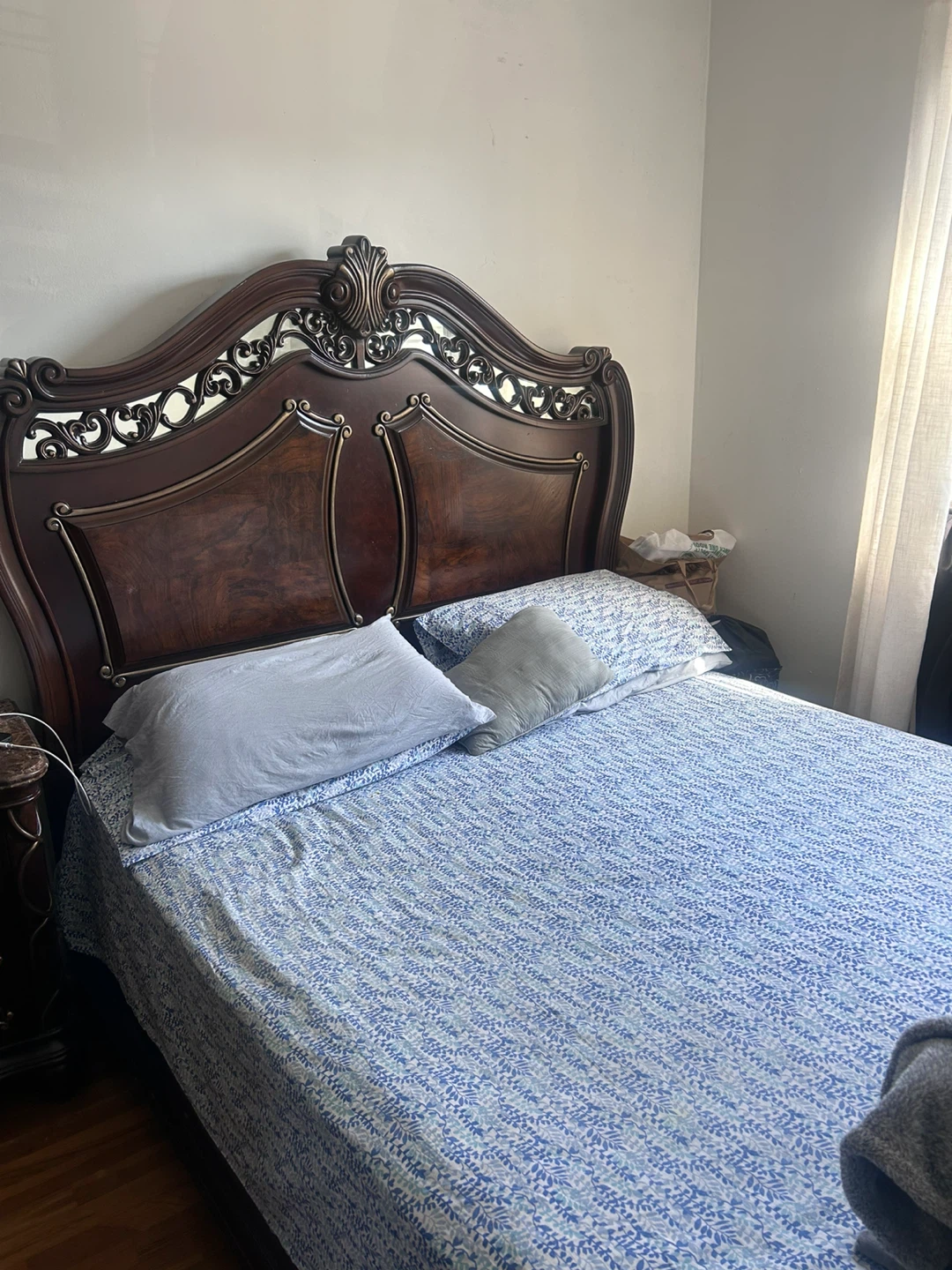 Vintage Bedroom Set - Cherry Wood with Marble Tops