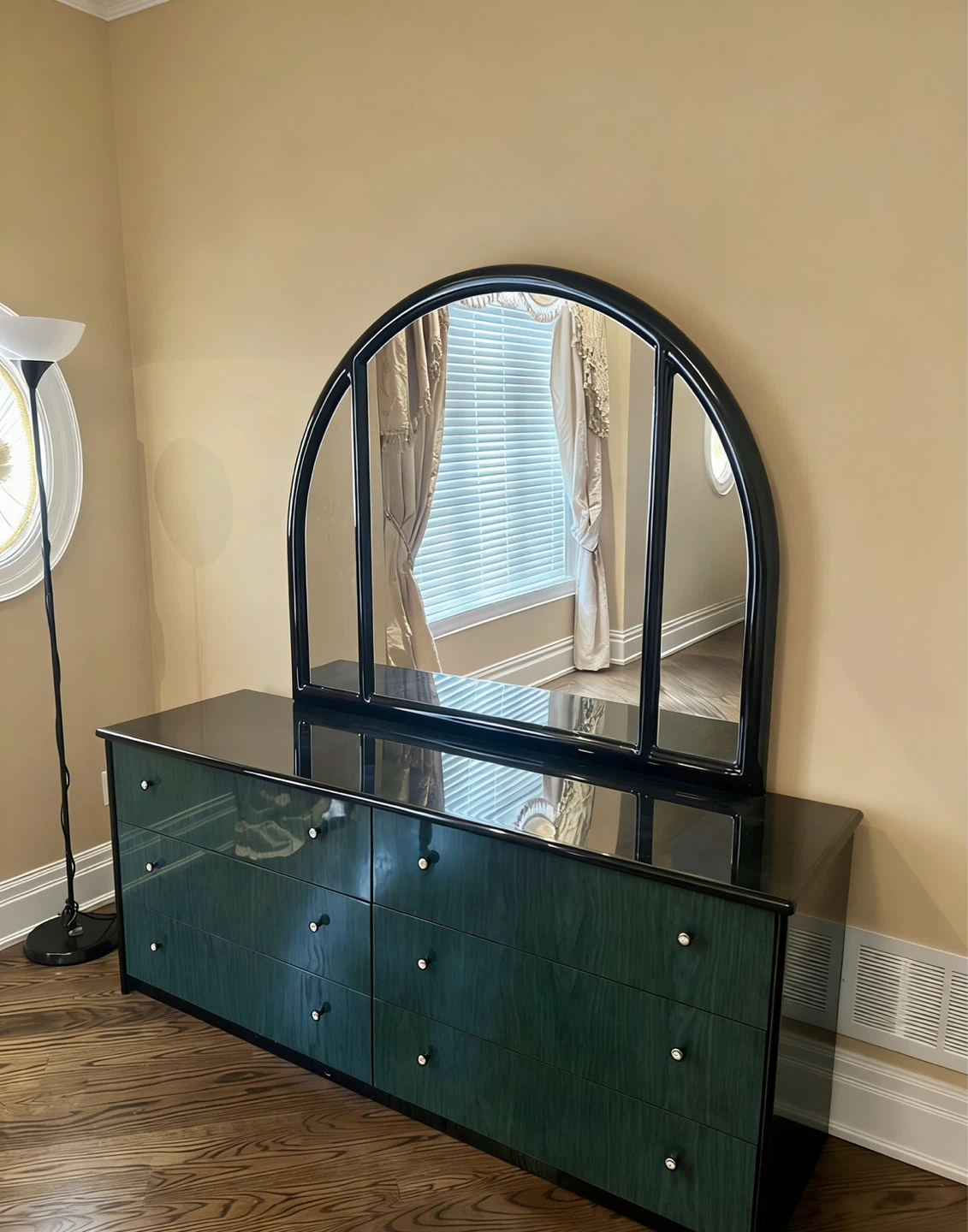 Dark Green Wardrobe 5 pieces Queen size Bedroom Set - photo 4