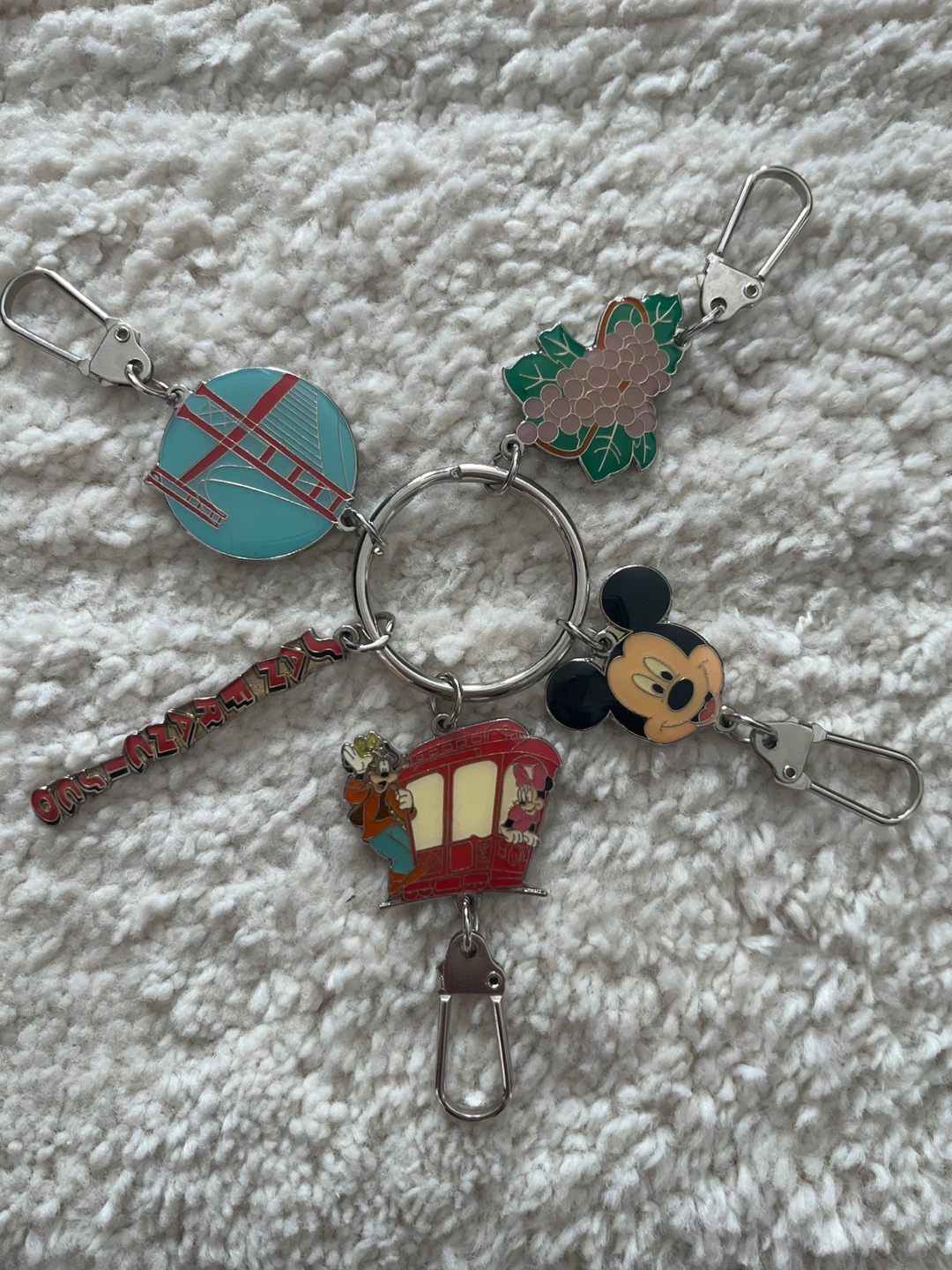 Disney Characters and Landmarks Keychain Set