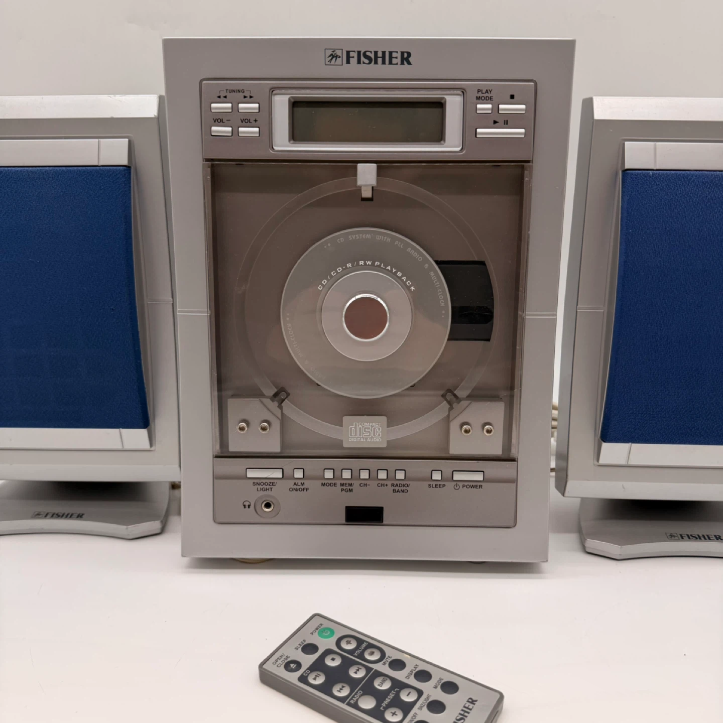 Fisher Vertical CD Stereo System SLIM-1400BL Speakers Remote - photo 2