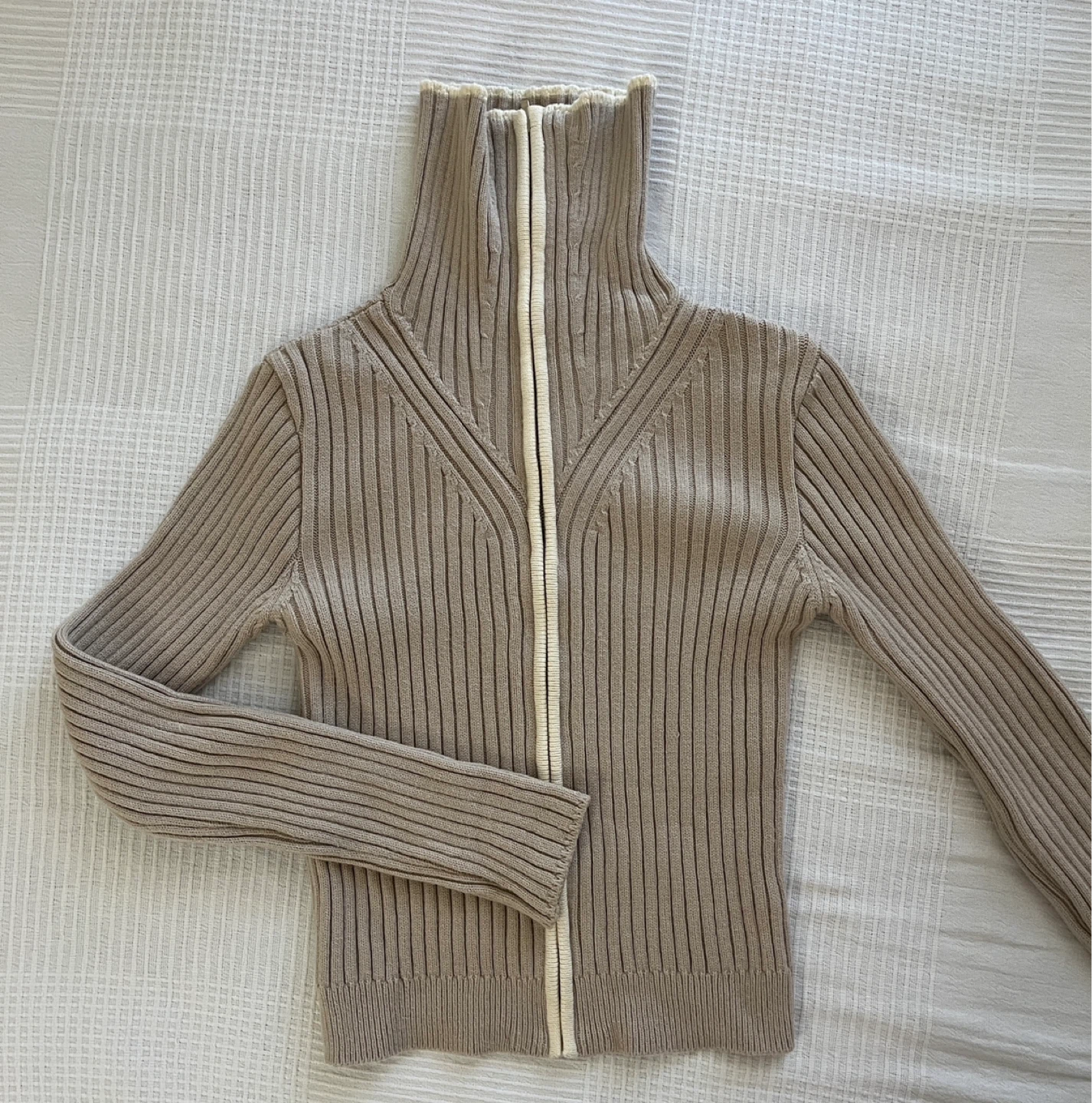 Ribbed Zip-Up Sweater