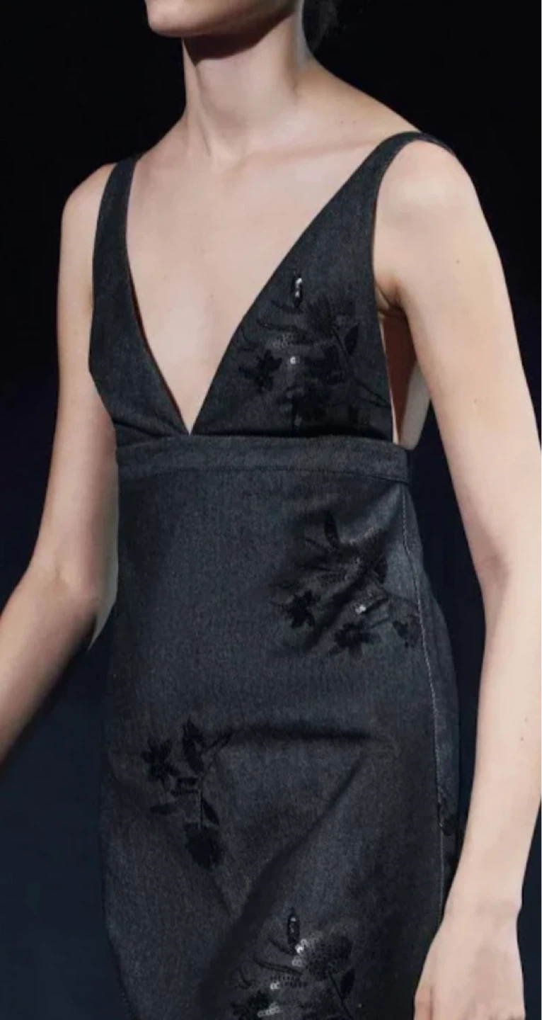 Zara Denim mini dress with sequin floral details