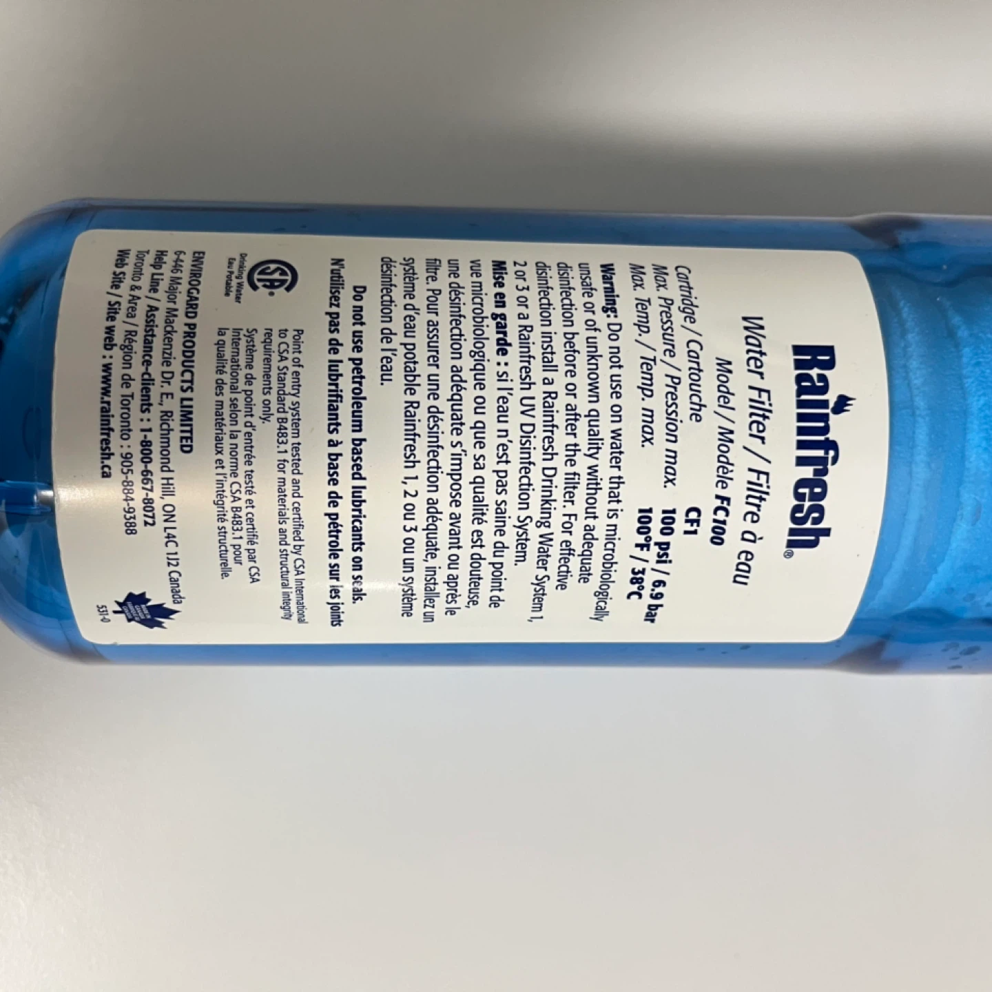 Rainfresh Water Filter Cartridge F100 - photo 2