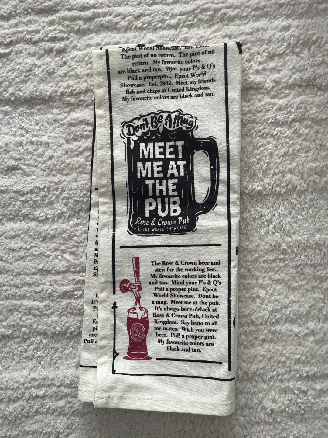 Epcot World Showcase United Kingdom Pub Tea Towel - photo 2