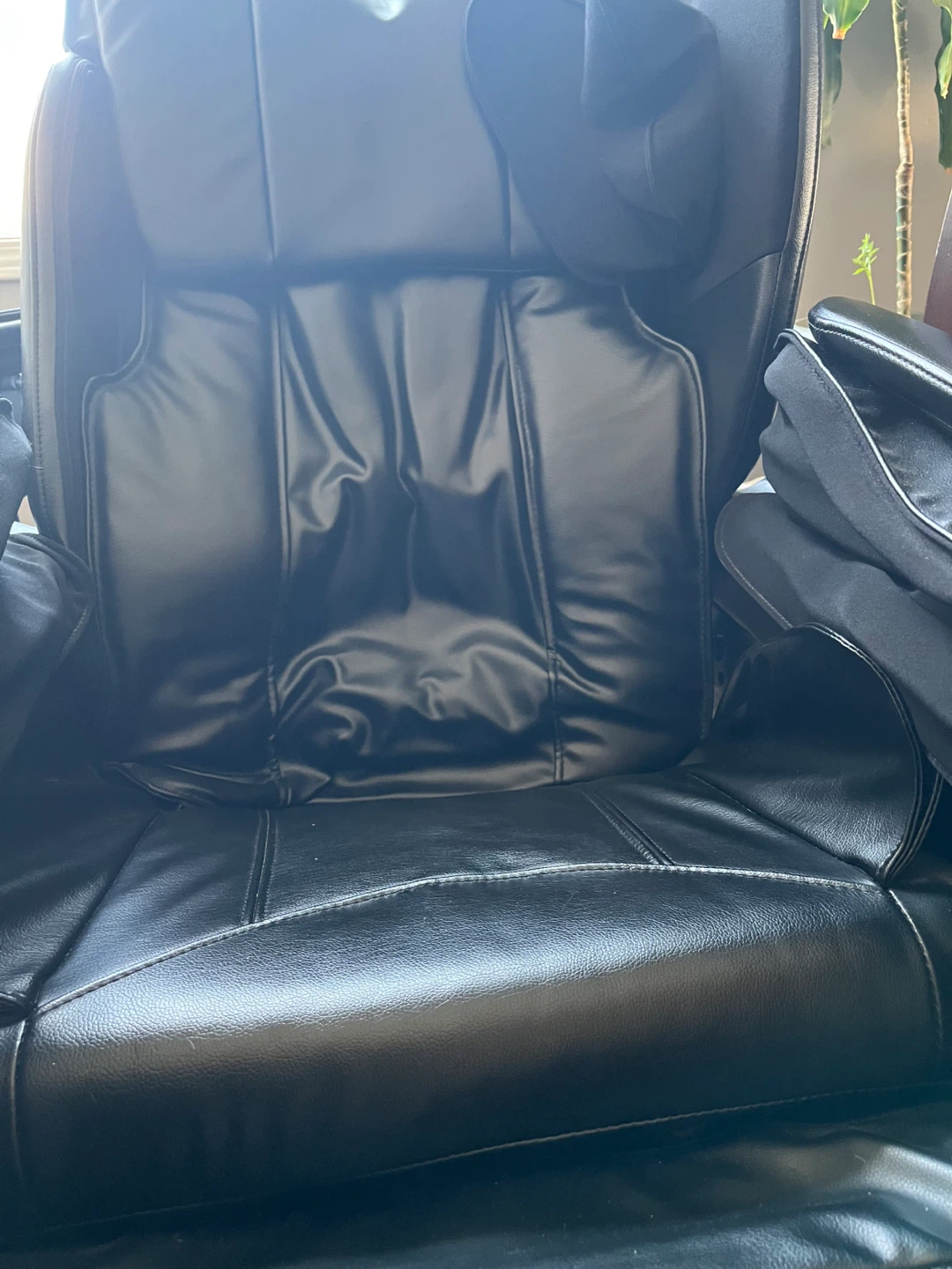 Black Faux Leather Massage Chair with Foot Rest - photo 4
