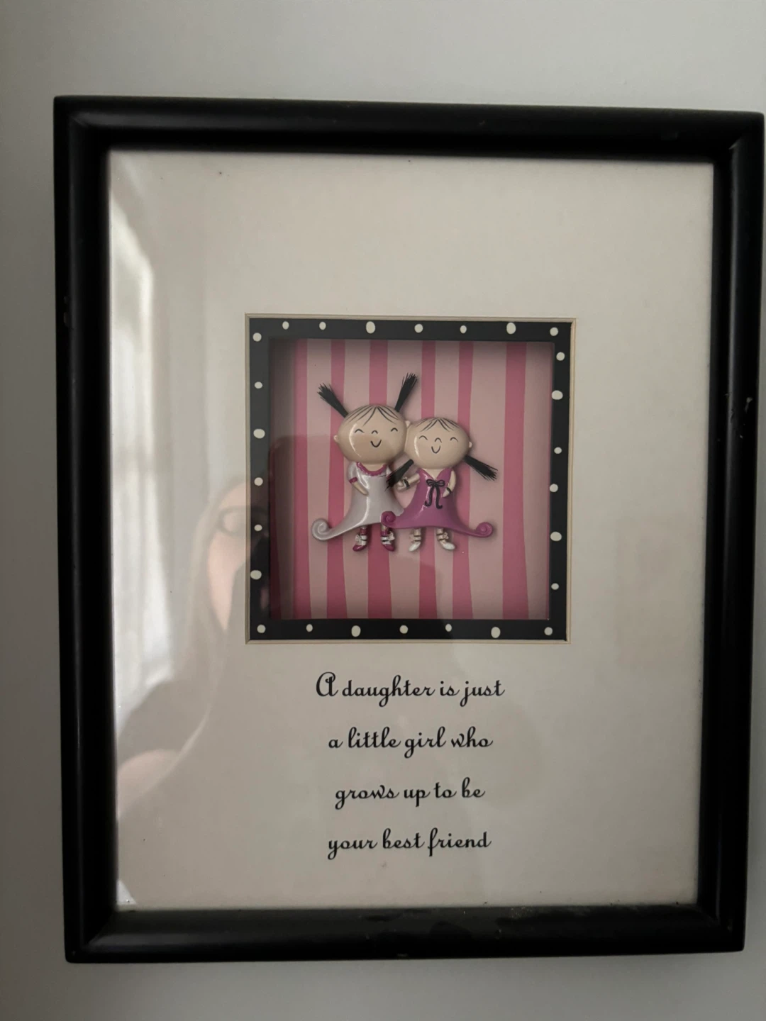 Framed "A daughter is just a little girl" quote art