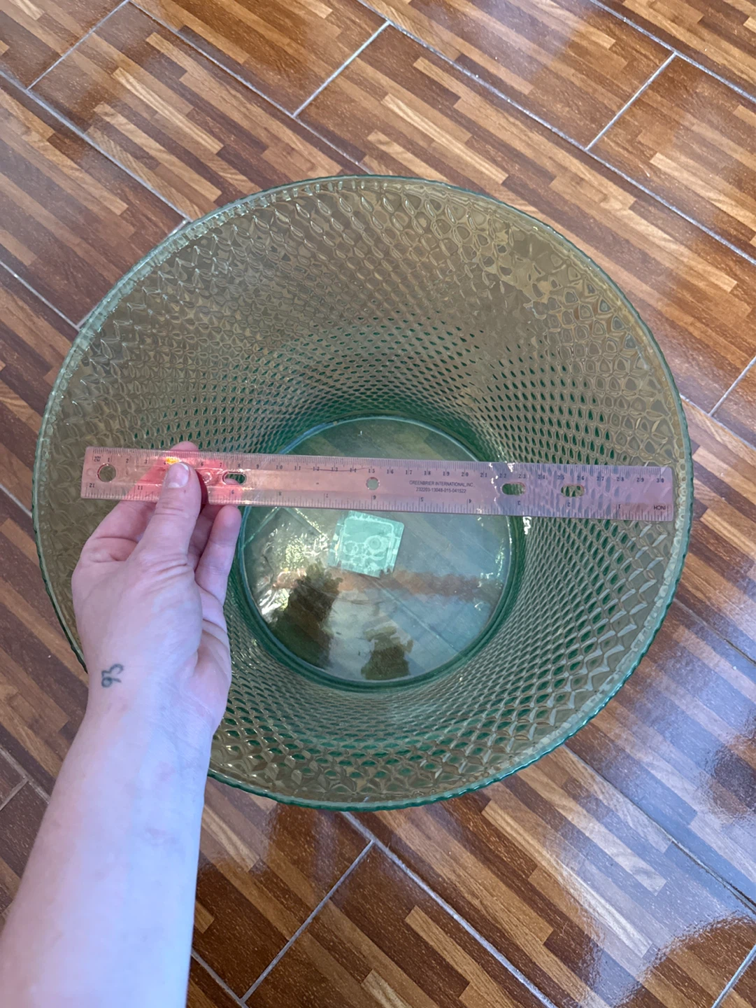 Green Diamond Pattern plastic Planter Vase - photo 4