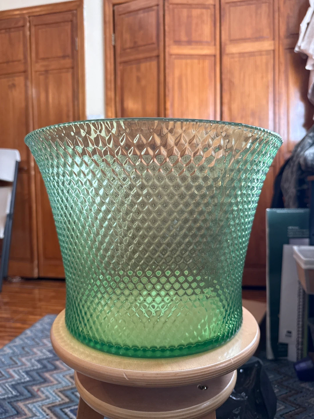 Green Diamond Pattern plastic Planter Vase