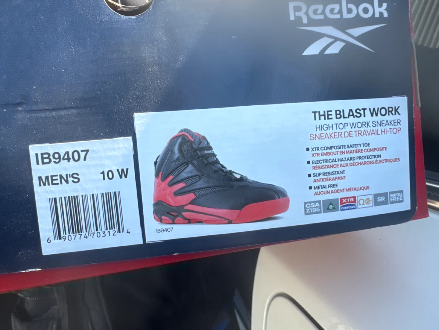 Reebok The Blast Work Men's Hi-Top Work Sneaker Size 10W
